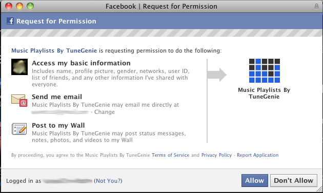 Facebook Request for Permission